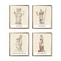 Greek Mythology Decor - Greek Olympus Poster Print - Greece Themed Party Decorations - Midevil Mythical Picture Wall Decor - Twelve Olympian God Godess Wisdom Wall Art, Hecate Athena Apollo Aphrodite