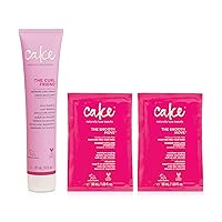 Cake Beauty Curl Friend Defining Curl Cream & Hydrating Smooth Move Mask Set - Avocado Oil & Shea Butter Curly Hair Product - Anti Frizz Heat Protectant, Detangler & Mask Set – Cruelty Free & Vegan