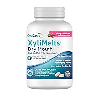 XyliMelts Dry Mouth Relief Moisturizing Stick-On Melts Berry Smoothie with Xylitol, For Dry Mouth, Stimulates Saliva, Non-Acidic, Day and Night Use, Time Release for up to 8 Hours, 100 Count