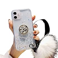 for Samsung Galaxy A42 A50 A50S A51 A52 A52S A71 A72 Protective Case Fashion Shiny Light Thin Ring Stand TPU Phone Cover Cute Pop Bling Glitter Shell(Clear,A42 5G)