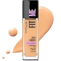 Fit Me Dewy + Smooth Liquid Foundation Makeup, Natural Buff, 1 Count (Packaging May Vary)