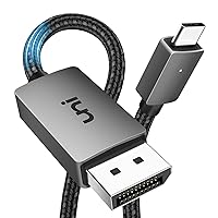 uni USB C to DisplayPort Cable 6FT 8K@60Hz Bundle with USB C to HDMI Cable for Home Office 6ft (4K@60Hz)