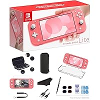 Newest Nintendo Switch Lite - Coral Game Console, 5.5” LCD Touch 1280x720 Screen, Built-in +Control Pad, WiFi, Bluetooth with GalliumPi 10-in-1 Bundle