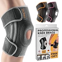 DR. BRACE ELITE Knee Brace with Side Stabilizers & Patella Gel Pads for Maximum Knee Pain Support and fast recovery for men and women-Please Check How To Size Video (Moon, Large)