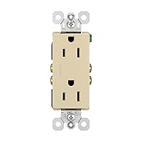 Legrand radiant 885TRICC8 15 Amp Tamper Resistant Decorator Duplex Outlet, Side Wire or Push Wire, Ivory (1 Count)