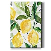 Renditions Gallery Canvas Wall Art Hanging Prints for Home Green Branches of Yellow Lemon Citrus Fruit Abstract Paintings for Living Room Wall Decorations - 12