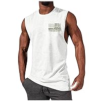Men's Fashion Shirt Summer Workout Tank Tops Casual Holiday Sleeveless T Shirts Printed Crewneck Sweatshirt Tees