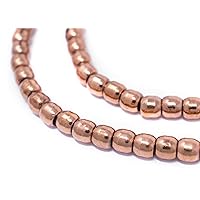 TheBeadChest Copper Padre 6mm Beads, Full Strand of Quality Metal Spacers for DIY Jewelry Design