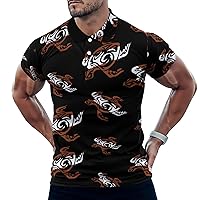 Scuba Dive Tribal Sea Turtle Polo Shirts for Men Muscle Slim Short Sleeve Beach Tee Golf Shirt Casual Top Button T-Shirt