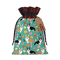 MQGMZ Cute Dogs Print Xmas Gift Bags, Candy Bags For Wrapping Gifts For Halloween, Birthday, Wedding, 2 Sizes