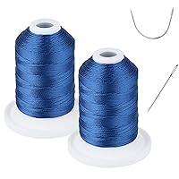 UV Resistant - Simthread 100% Polyester Bonded Thread Tex 69 (12wt) - 250 Yards x 2 Spools NP-Blue