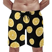 Lemon Fruit Men's Swim Trunks Quick Dry Swim Shorts Summer Beach Board Shorts with Pockets