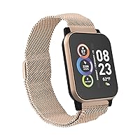 iTECH Fusion 2 S Smartwatch Fitness Tracker, Heart Rate, Step Counter, Sleep Monitor, Message, IP67 Water Resistant for Men and Women, Touch Screen, Compatible with iPhone and Android (Rosegold Mesh)