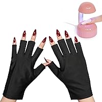 GAOY Mini UV Light for Gel Nails Pink with Anti UV Gloves