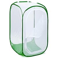 RESTCLOUD 48 Inch Large Monarch Butterfly Habitat, Giant Collapsible Insect Mesh Cage Terrarium Pop-up 28 x 28 x 48 Inches