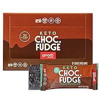 good! Snacks Keto Vegan Protein Bars, Chocolate Fudge, Gluten Free Keto Snack Bar, Low Carb, Low Sugar Meal Replacement, High Protein Healthy Snacks, 11g Protein, 3g Net Carbs, 12 Bars