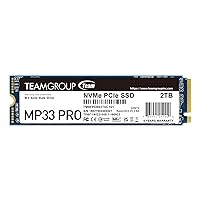 TEAMGROUP MP33 PRO 2TB SLC Cache 3D NAND TLC NVMe 1.3 PCIe Gen3x4 M.2 2280 Internal Solid State Drive SSD (Read Speed up to 2100MB/s) TBW>1,000TB Compatible with Laptop & PC Desktop TM8FPD002T0C101