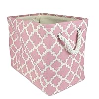 DII Polyester Container with Handles, Lattice Storage Bin, Small, Rose
