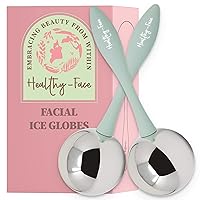 Facial Ice Globes for Face - 360 Stainless Steel face wand Globes Massager For Puffy Eyes & Dark Circles, Stimulates Collagen to Tighten Skin & Shrink Pores, Enhance Circulation & Smooth Looking Skin