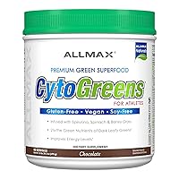ALLMAX CYTOGREENS, Chocolate - 1.5 lbs - Supports Performance, Recovery & Energy - With Spirulina, Chlorella, Spinach, Barley Grass & Green Tea - 60 Servings
