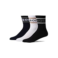 BOSS Men's 3-Pack Bold Logo Stripe Cotton Socks