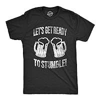Mens Lets Get Ready to Stumble T Shirt Funny St Saint Patricks Day Drinking Tee