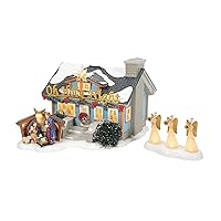 Department 56 Snow Village Oh Holy Night House and Angels Lit Building and Figurine Set, 6.46 Inch, Multicolor