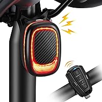 ONVIAN Bike Tail Light Alarm, USB Rechargeable Bicycle Brake Rear Light for Night Riding, Bike Alarm with Remote Bike Horn for Motorcycle Bicycle Scooter Volume Adjustable