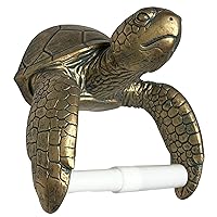 Sea Turtle Wall Mount Toilet Paper Roll Holder Rustic Nautical Beach Coastal Decor – Bronze Verdigris Finish