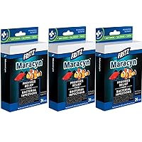 Fritz Maracyn Powder for Aquarium BACTERlA DlSEASE Body Gill Pop Eye Freshwater and Saltwater (This is Not Maracyn Two) (3 Boxes (72 Counts))