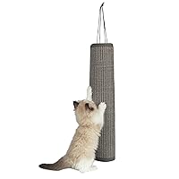 Best Pet Supplies Catify Hanging Log and Mat Scratchers for Indoor Cats, Fun and Interactive Indoor Play, Supports Natural Pet Behaviors, Heavy Duty - Gray