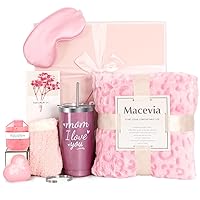 Macevia Mothers Day Gifts for Mom, Mother's Day Gifts Set with Flannel Blanket from Daughter, Get Well Soon Gifts for Women,Gift Boxes for Women, Birthday Gifts for Mom, Thinking of You Gifts