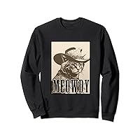 Meowdy Cat Shirt - Funny Mashup Meow and Howdy - Cat Meme Sweatshirt