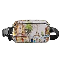 Street View Paris Belt Bag for Women Men Water Proof Waist Bags with Adjustable Shoulder Tear Resistant Fashion Waist Packs for Travel