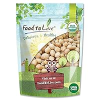 Organic Whole Macadamia Nuts, 8 Ounces – Non-GMO, Raw, Shelled, Unsalted, Kosher, Vegan, Bulk. Keto Snack. Buttery Flavor. Good Source of Fiber, Healthy Fats. Perfect for Desserts.