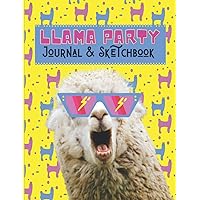 Llama Party Journal & Sketchbook: 7.5 x 9.75 Themed Notebook for Journaling, Writing, Drawing, Sketching, and Doodling