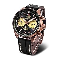 Space Race Men's Chronograph Watch with Leather Strap 20 ATM Date