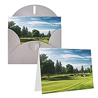 Greeting Cards Golf Course Lawn Thank You Cards with Envelopes Happy Birthday Card 4x6 Inch Minimalistic Design Thank You Notes for All Occasions Birthday Thank You Wedding