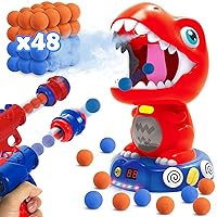 Movable Dinosaur Shooting Toys for 4 5 6 7 8 Year Old Boys Girls - Dinosaur Shooting Game with Score Record, Mist Spray, Light & Sound, Kids Christmas Birthday Gift