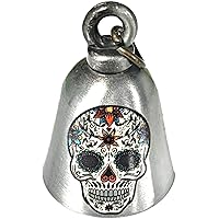 Kustom Cycle Parts Sugar Skull Motorcycle 'Evil Spirits' Biker Guard Bell. Our Custom Bells are Universal fit. Works on Any Make and Model Motorcycle. USA Designed (Silver Bell)