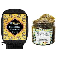 Moroccan Argan Oil Black Soap & Original Kessa Exfoliating Scrubber Mitt