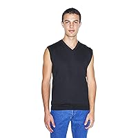 American Apparel Men's Flex Fleece Sleeveless Vest, Black, Large