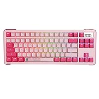 EPOMAKER Royalaxe Y87 TKL RGB NKRO Hot Swappable 2.4Ghz/Bluetooth/USB-C Wired Keyboard with Sound Absorption Silicon Pad, PBT Double Shot Keycaps for Win/Mac/iOS/Gaming/Office（TTC Gold Pink V2）