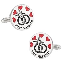 Newlywed Just Married Heart Ring Cufflinks by Cuff-Daddy