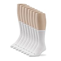 No nonsense Women's Cushion Crew Socks, 8 Pair Pack, White