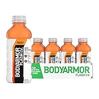 BODYARMOR Flash I.V. Electrolyte Beverage, Orange, 20 Fl Oz (Pack of 12)