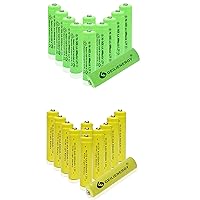 GEILIENERGY 12 Pack NiMH AA Rechargeable Batteries for Solar Lights with 12 Pack NiCd AAA Rechargeable Batteries for Solar Lights
