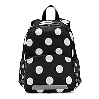ALAZA Polka Dot Black Backpack School Daypack Harness Safety with Removable Tether