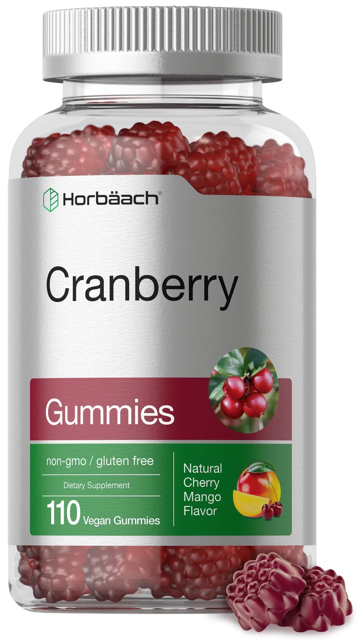 Cranberry Gummies | 110 Count | Vegan, Non-GMO, and Gluten Free Supplement | High Potency Extract Formula | by Horbaach