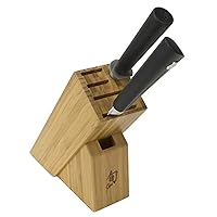 Shun Cutlery Sora 3-Piece Build-A-Block Set, Kitchen Knife and Knife Block Set, Includes 8” Chef's Knife, Honing Steel, & Knife Block, Handcrafted Japanese Kitchen Knives